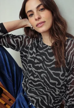 Chiffon blouse met zebraprint