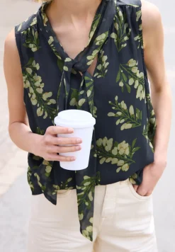 Chiffon blouse top met strik
