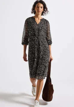 Chiffon jurk met smok details