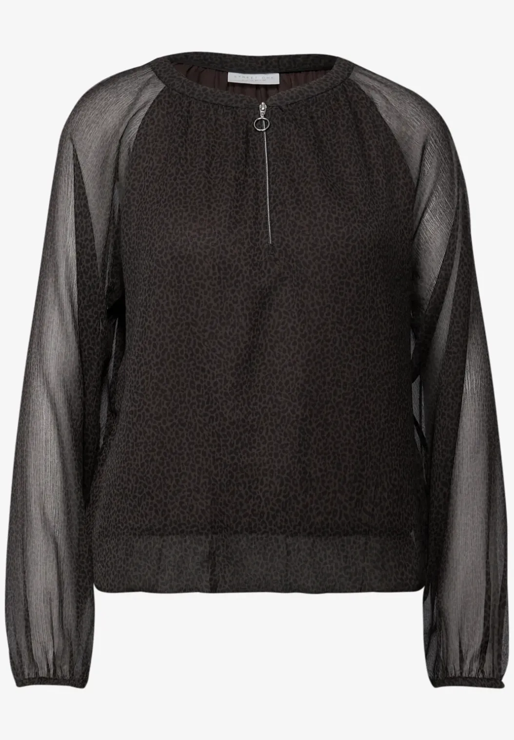 Chiffon leo blouse met rits