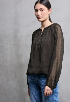 Chiffon leo blouse met rits