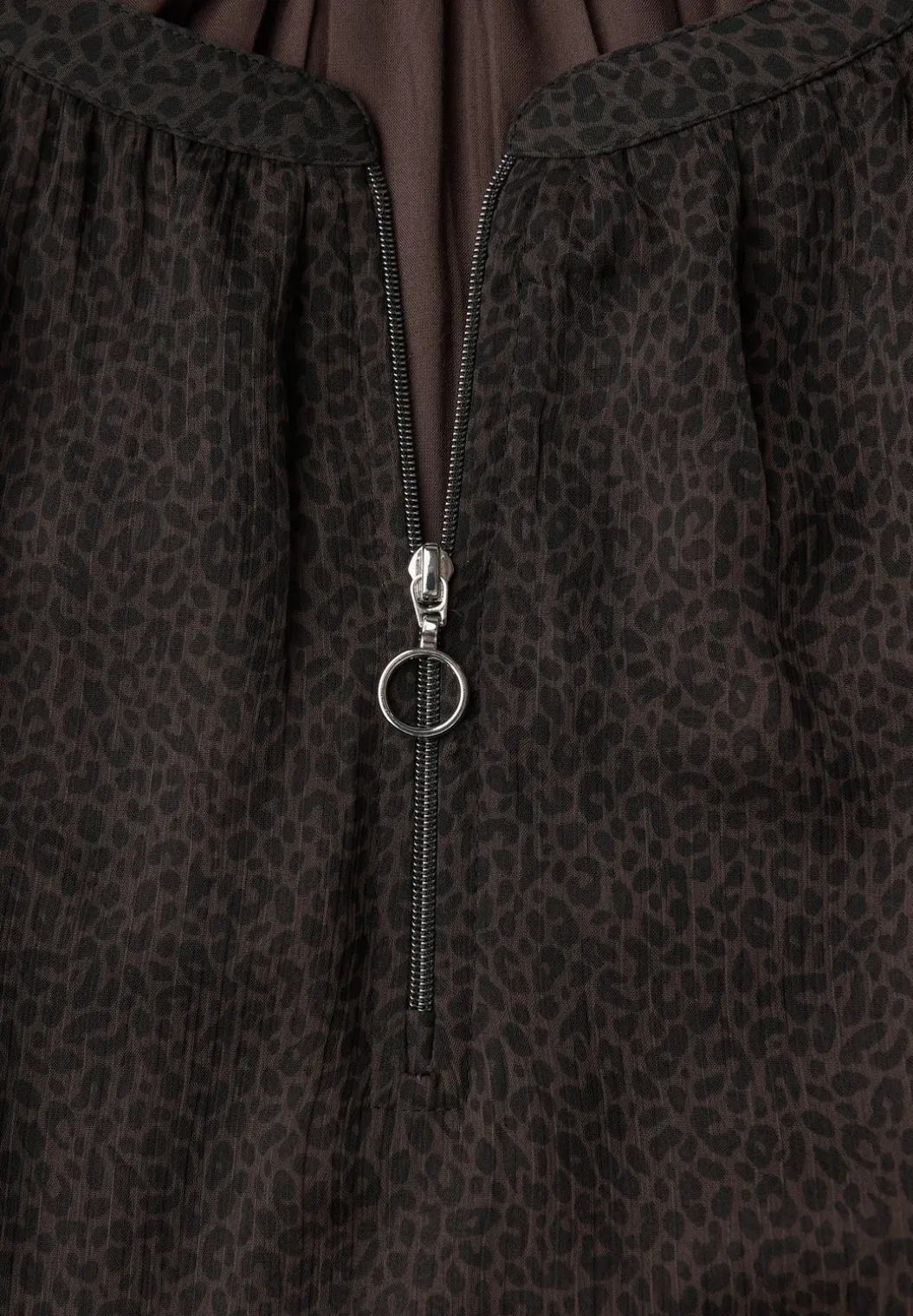 Chiffon leo blouse met rits