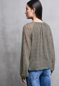 Chiffon leo blouse met rits