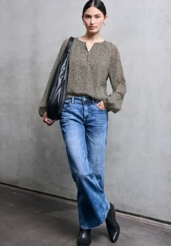 Chiffon leo blouse met rits