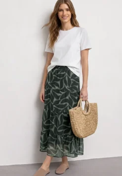Chiffon maxirok met print