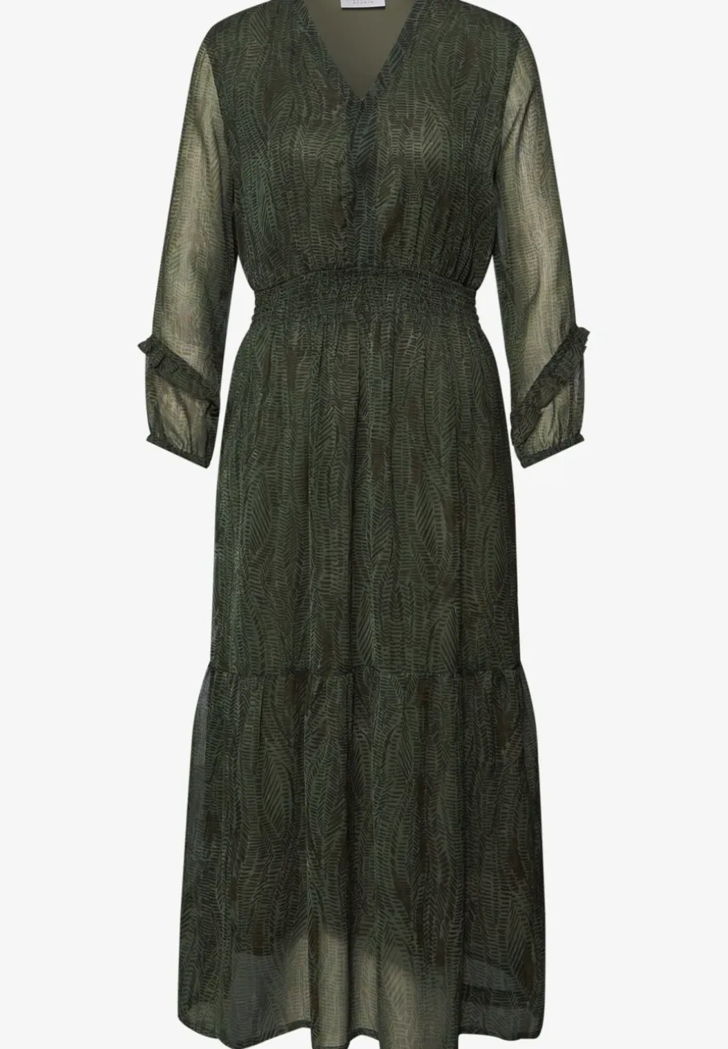 Chiffon midi-jurk met print