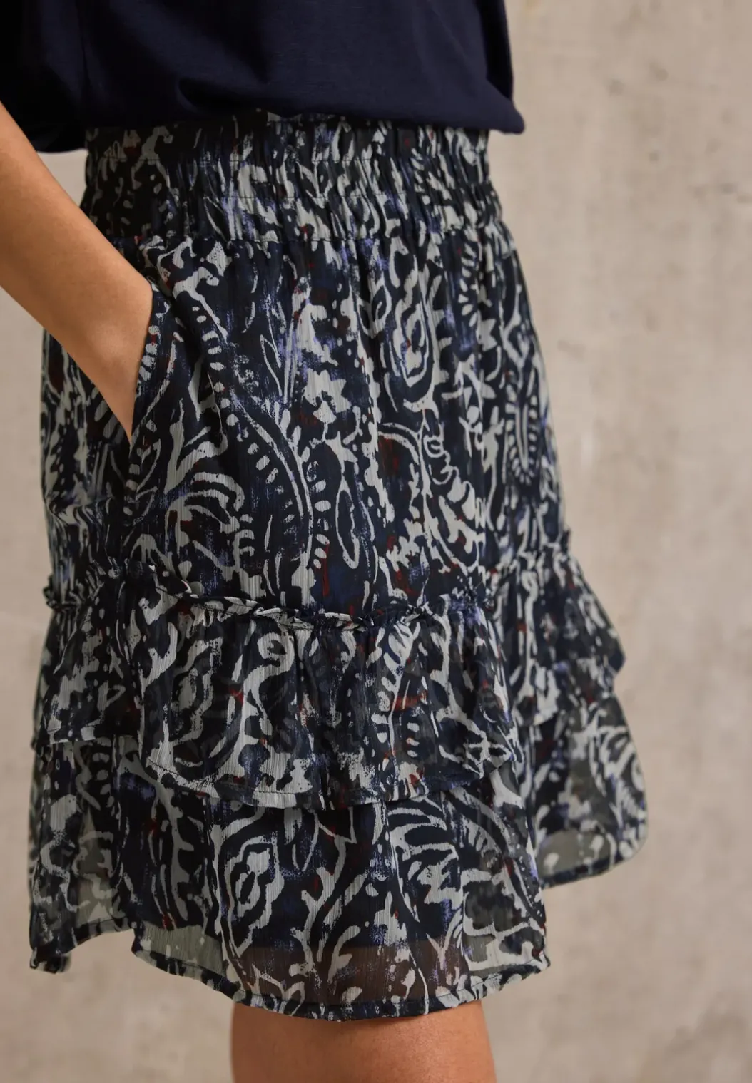 Chiffon rok met volants