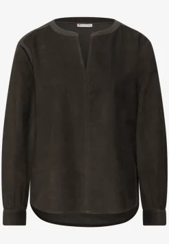 Corduroy blouse in effen kleur
