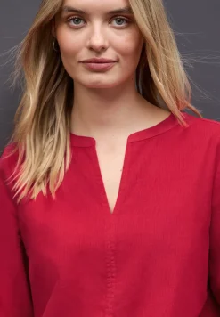Corduroy blouse in effen kleur