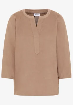 Corduroy blouse met gespleten hals