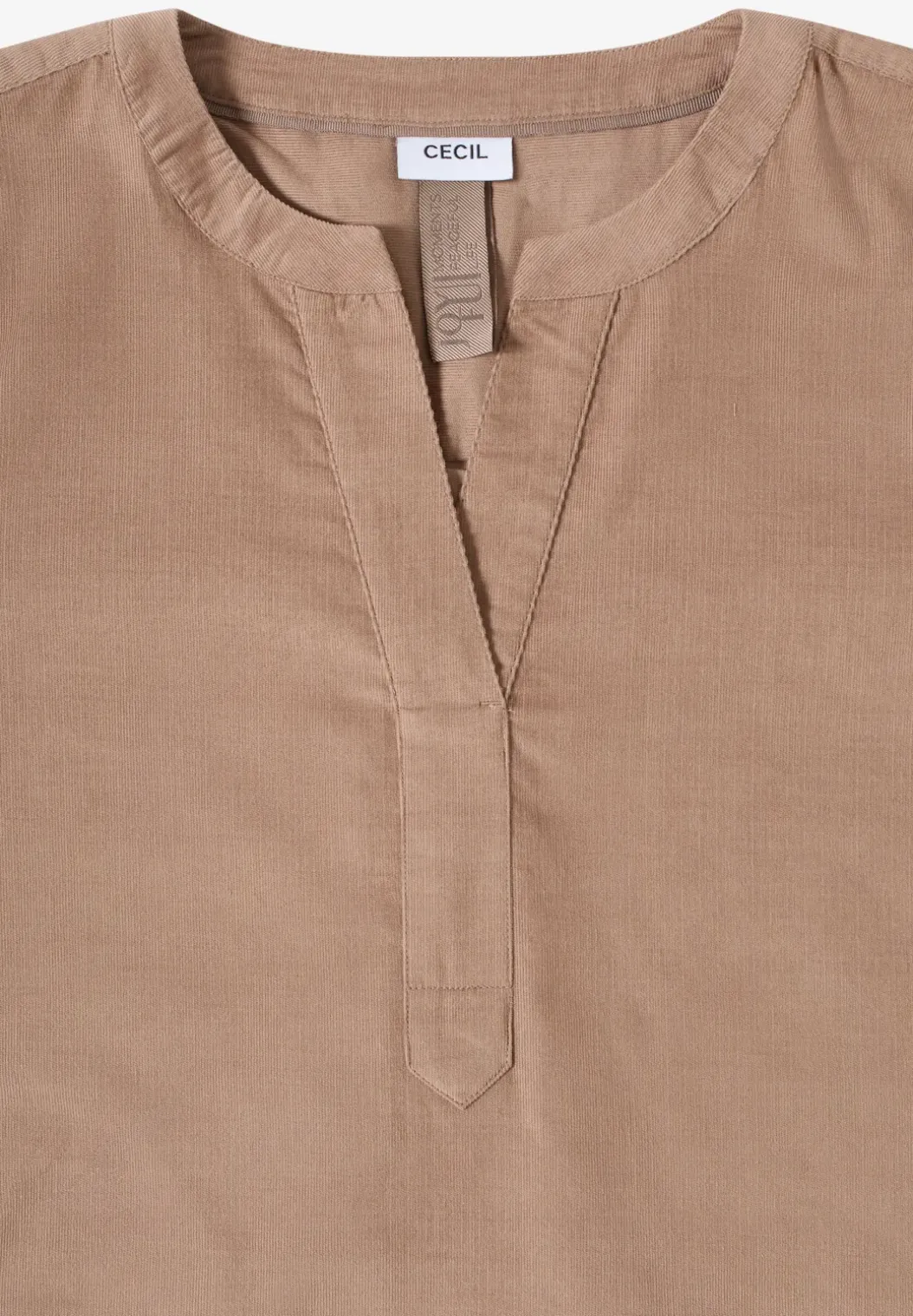 Corduroy blouse met gespleten hals