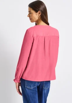 Corduroy blouse met ruches
