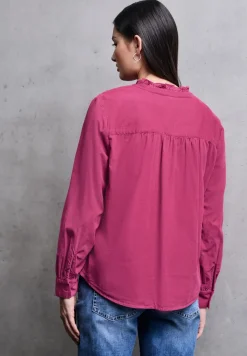 Corduroy blouse met ruches