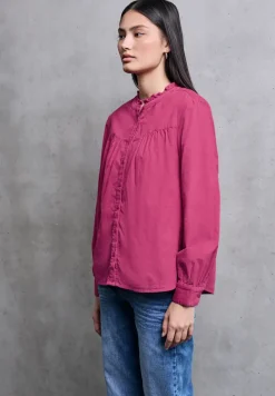 Corduroy blouse met ruches
