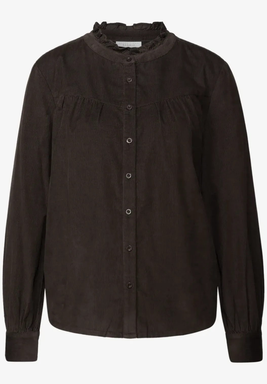 Corduroy blouse met ruches