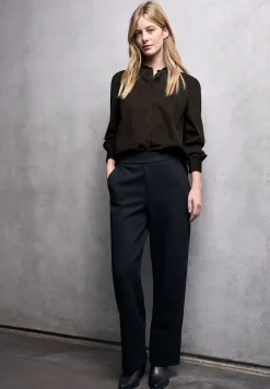 Corduroy blouse met ruches