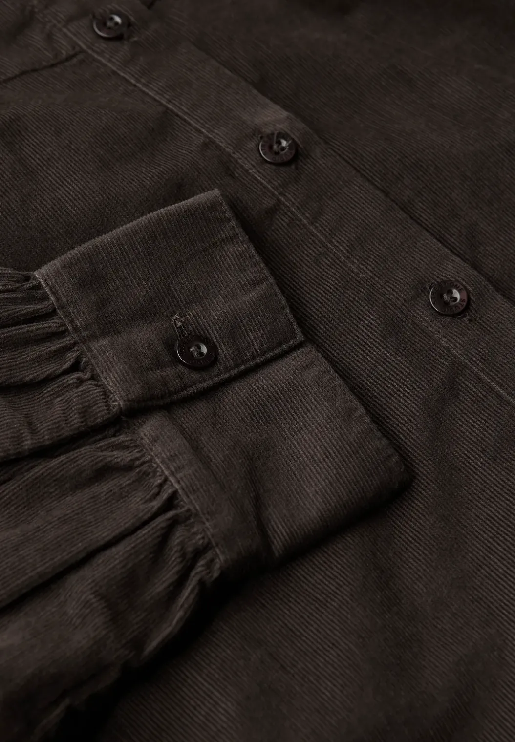 Corduroy blouse met ruches