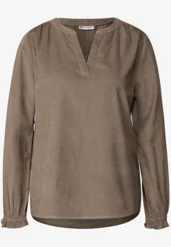 Corduroy blouse met ruches