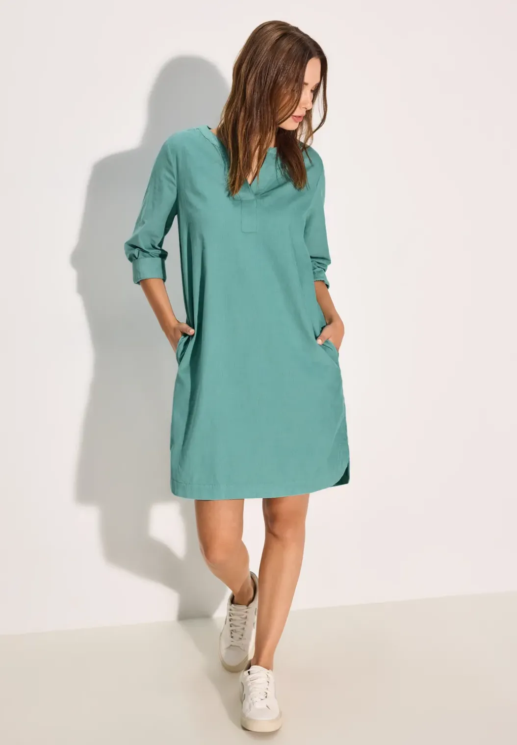 Corduroy jurk in effen kleur