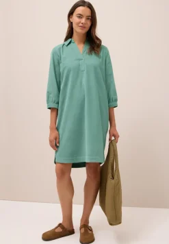 Corduroy jurk in effen kleur