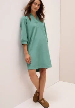 Corduroy jurk in effen kleur