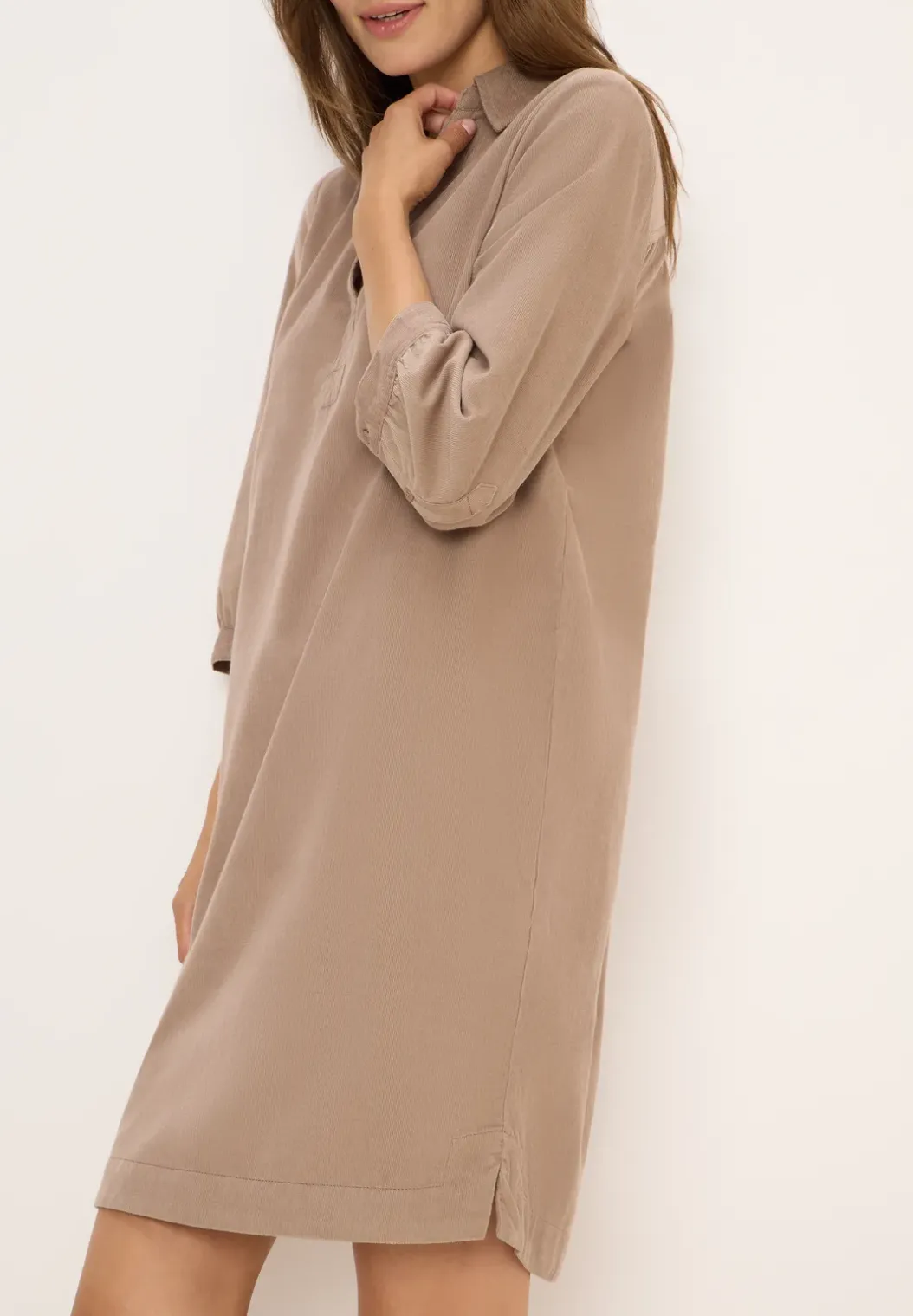 Corduroy jurk in effen kleur