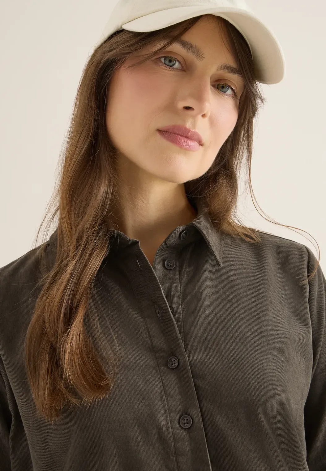 Corduroy jurk in effen kleur