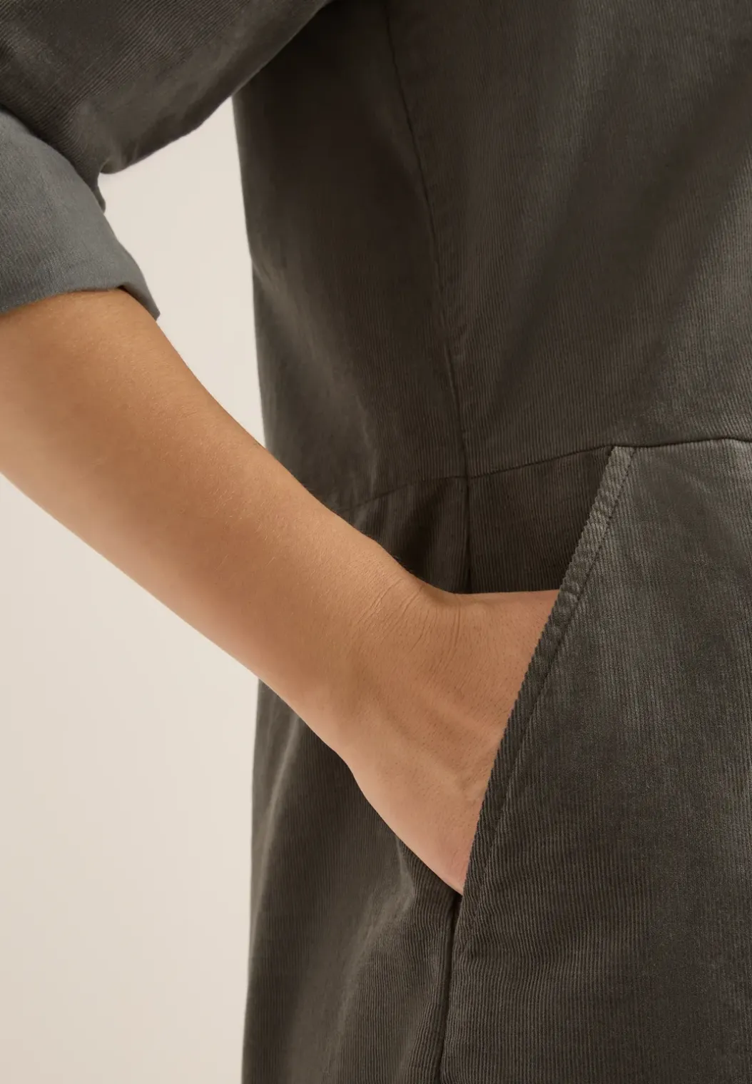 Corduroy jurk in effen kleur