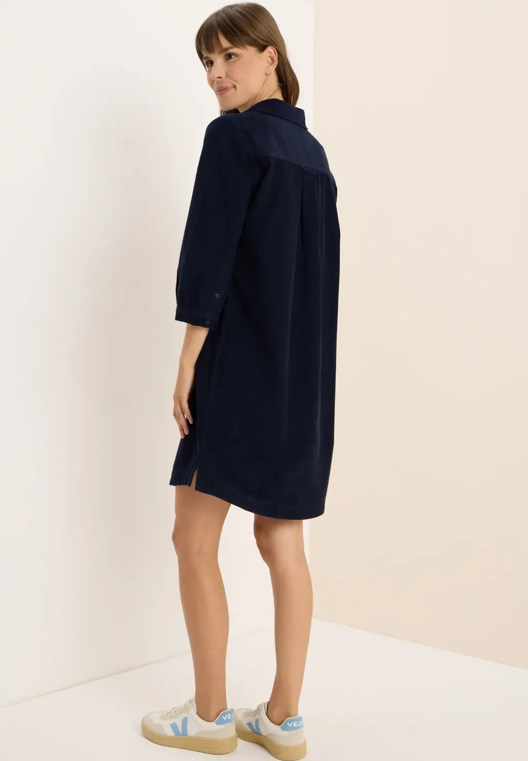 Corduroy jurk in effen kleur