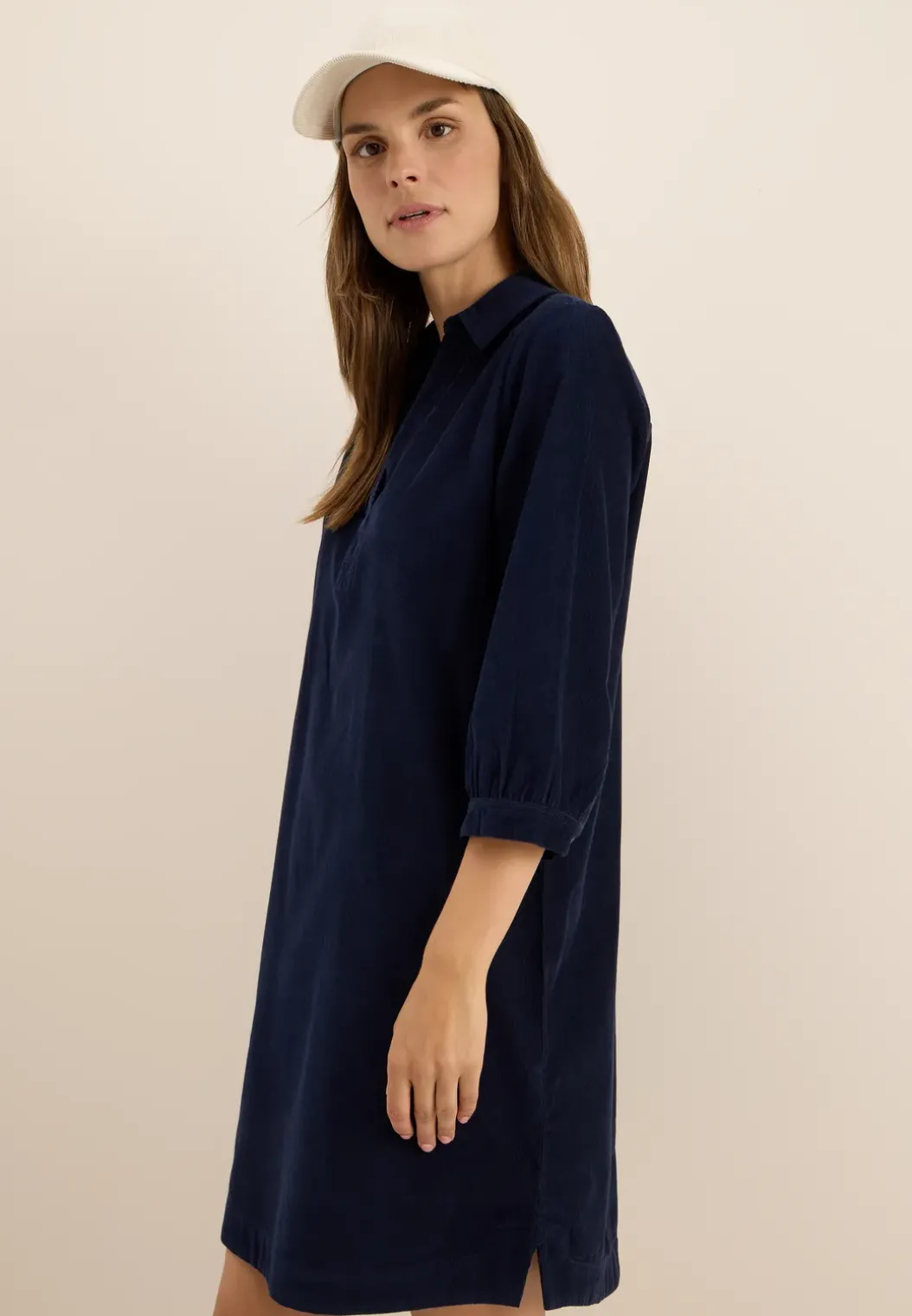 Corduroy jurk in effen kleur