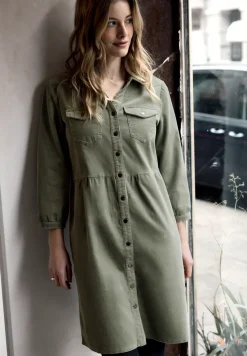 Corduroy jurk met volant