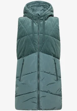 Corduroy mix puffer vest