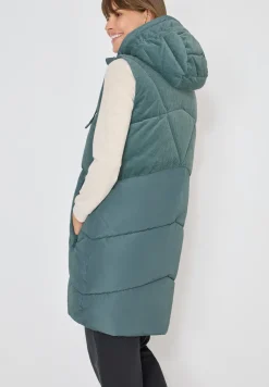 Corduroy mix puffer vest