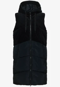 Corduroy mix puffer vest