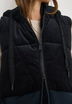 Corduroy mix puffer vest