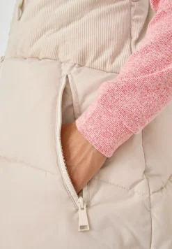Corduroy mix puffer vest