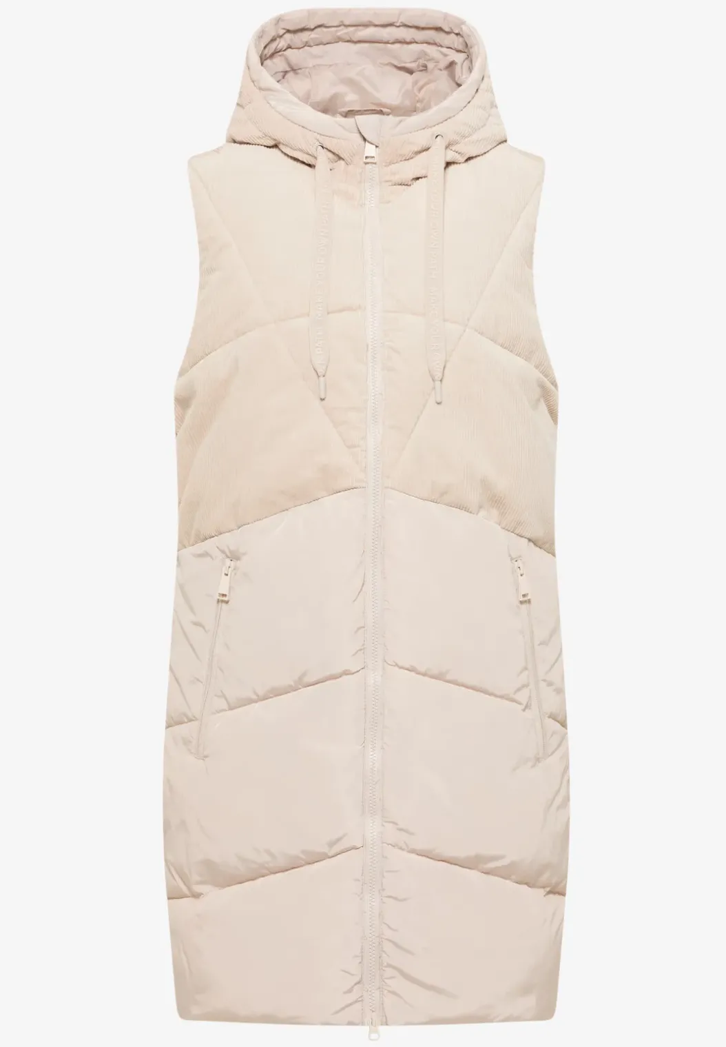 Corduroy mix puffer vest
