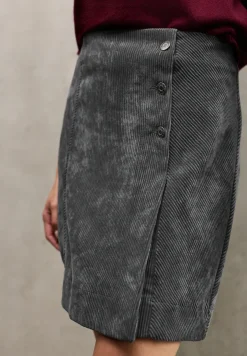Corduroy rok in wikkel-look