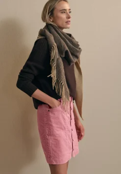 Corduroy rok met knoopsluiting