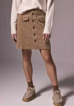 Corduroy rok met knoopsluiting