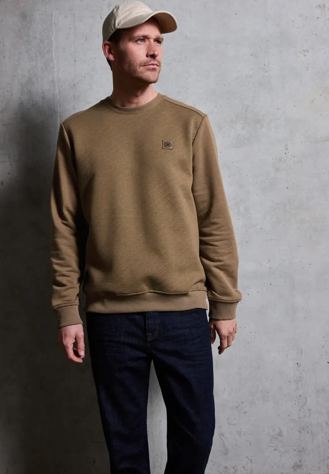 Crewneck gestructureerd sweatshirt