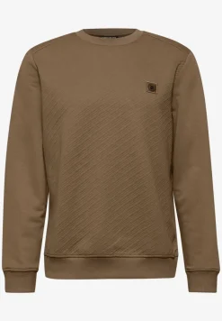 Crewneck gestructureerd sweatshirt