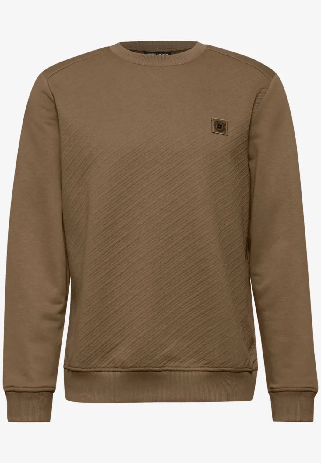 Crewneck gestructureerd sweatshirt