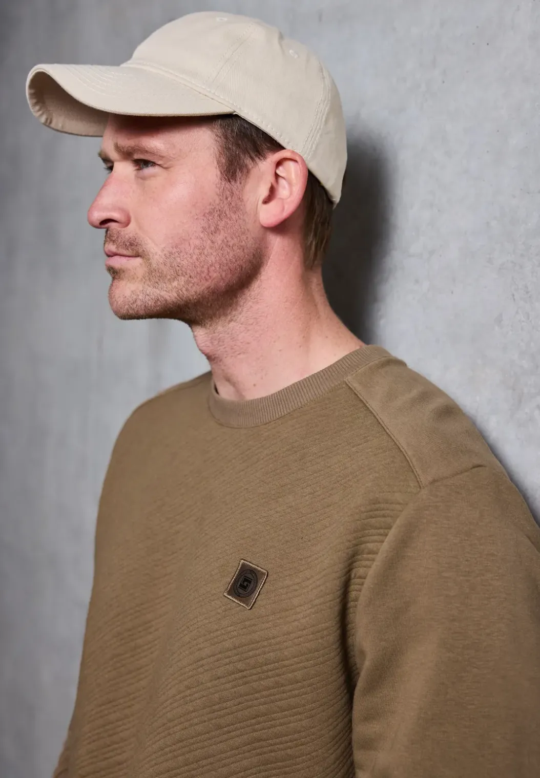 Crewneck gestructureerd sweatshirt