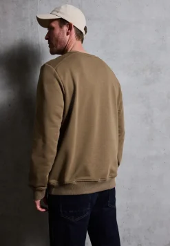 Crewneck gestructureerd sweatshirt