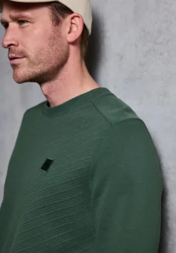 Crewneck gestructureerd sweatshirt