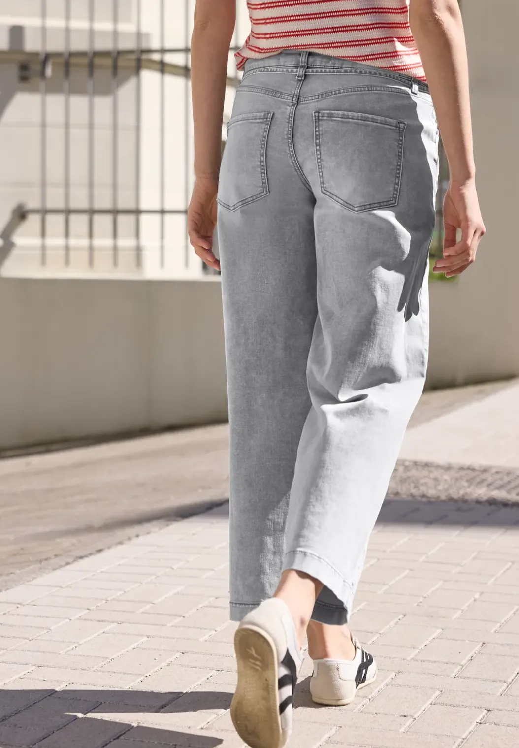 Cropped jeans met wijde pijpen in een Loose Fit