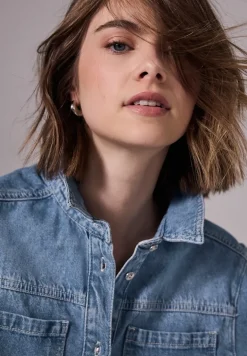 Cropped jeans overshirt