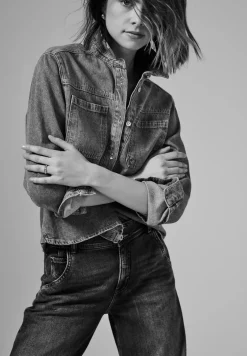 Cropped jeans overshirt