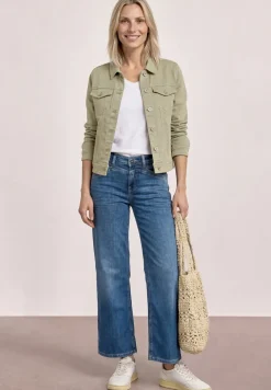 Denim jack in een gekleurde denim look